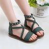 Girls Sandals Summer 2025 New Korean Version Soft-soled Children's Roman Shoes Student Shoes Medium and Older Children's Open-toed Princess Shoes