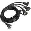 Skjøteledning, 3m, 3 grener, Vanntett, Regntett Skjøteledning, Fordelingsledning, Strømkabel, 3 uttak, Strømledning for LED-belysning, For