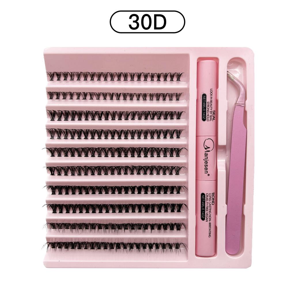 DIY Lashes Extension Kit Eyelashes 200 PCS Clusters Lash Bond and Seal Makeup Tools for Gluing Lashes Gluing Glue Accessories