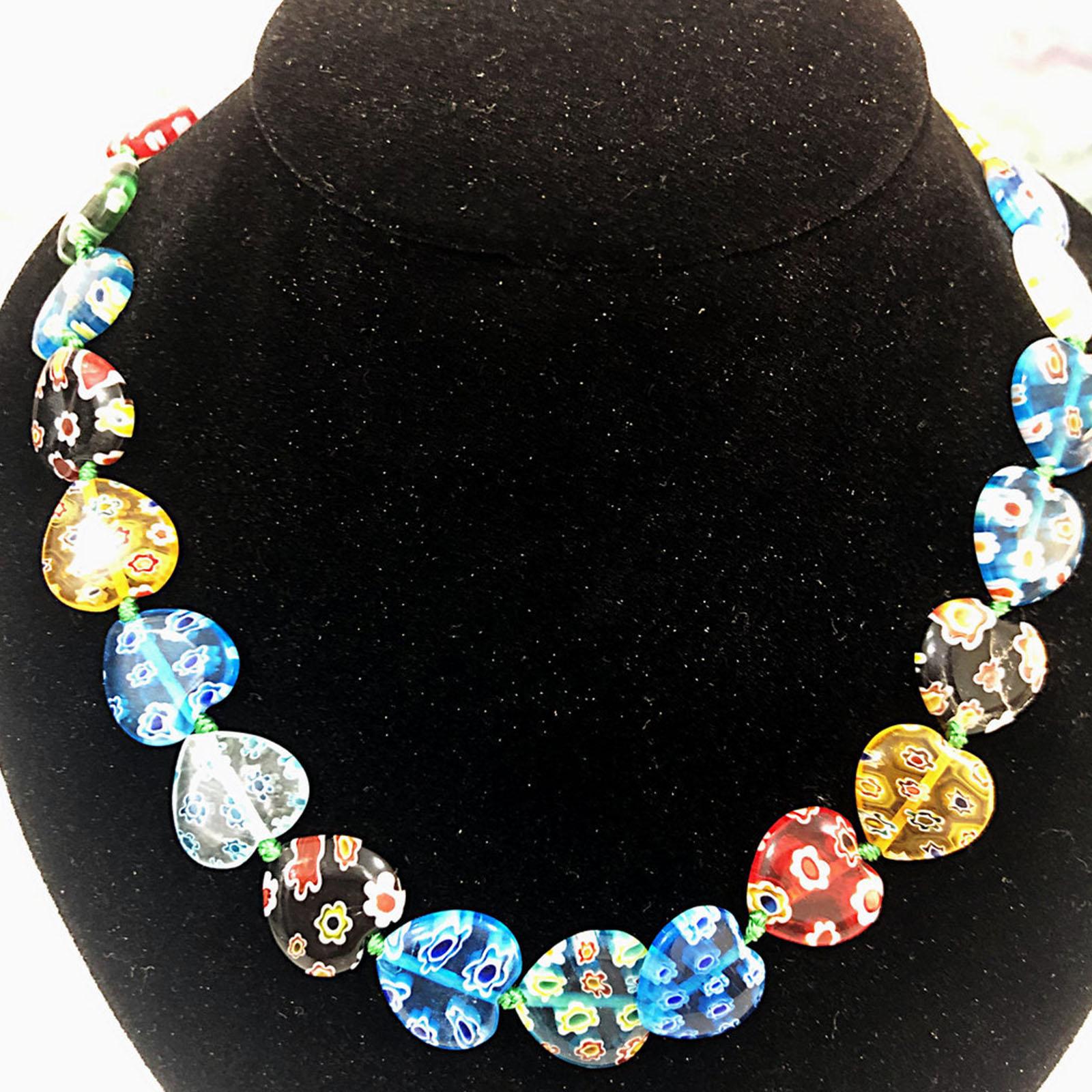 

Stylish Glass Bead Necklace Lightweight Bead Necklace Unique Neck Chain Neck Ornament for Comfortable Wear C