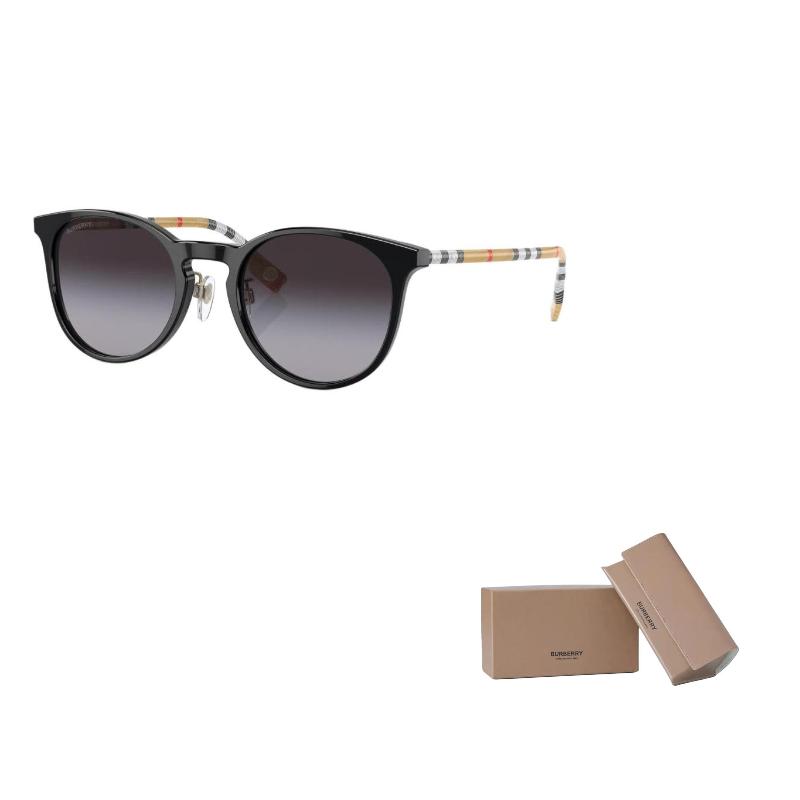 

Burberry Logo Embellishment Plate Frame Oval Sunglasses Unisex Couple Black F чёрный