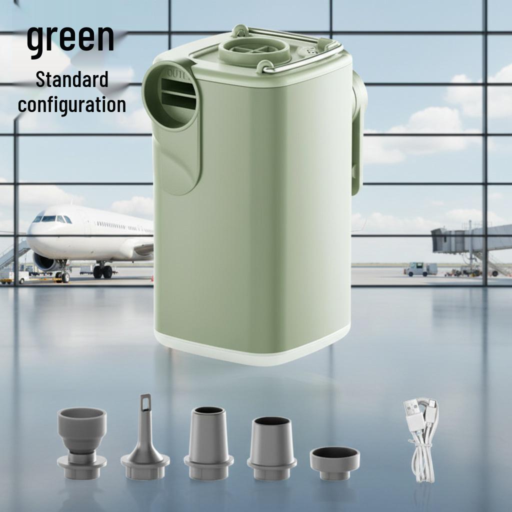 Electric Multi-functional Air Pump: Inflatable & Vacuum with Camping Light for Beds, Compression Bags & Swim Rings.