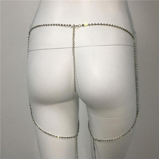 Body Chain Sexy Charming Single Loop Anti-scratch All-Match Decorative Gift Full Rhinestone Summer Beach