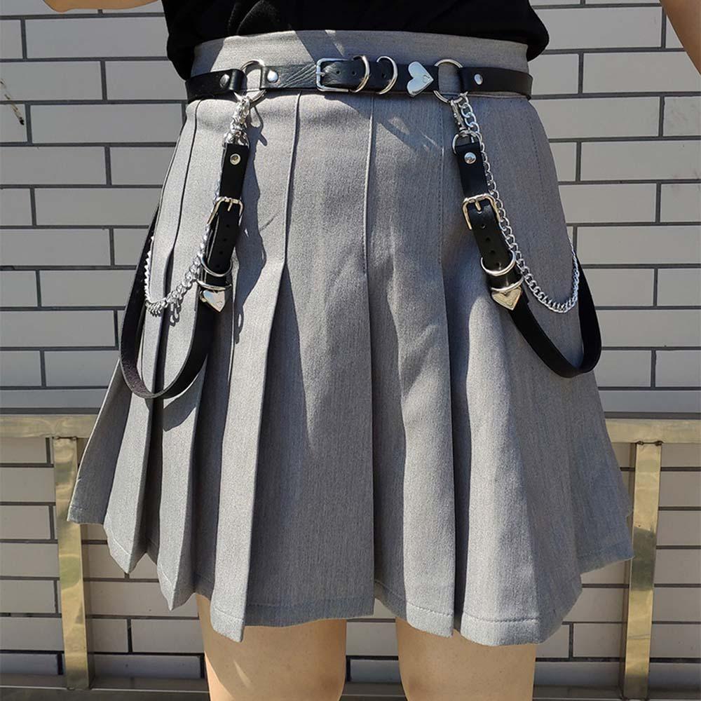 Metal Waist Chain Punk JK Leg Loop Personality Skirt Belt  Women