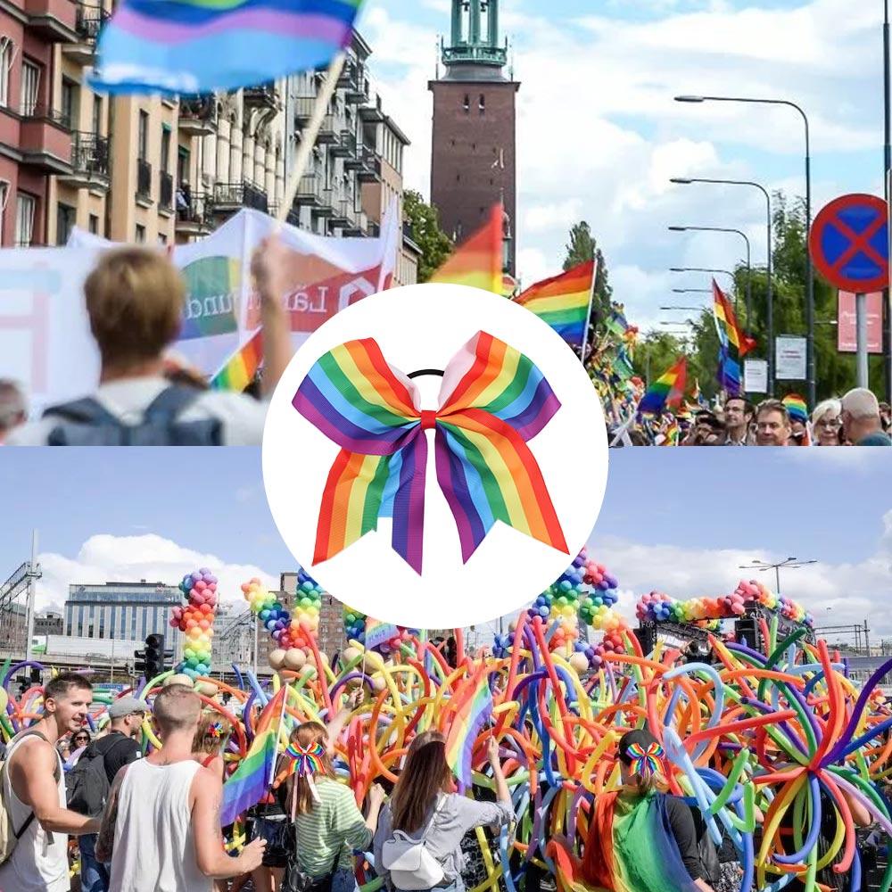 Jumbo Large Rainbow Hair Clips Not Harm Ribbon Hair Band Rainbow Hair Bow Ties Wedding