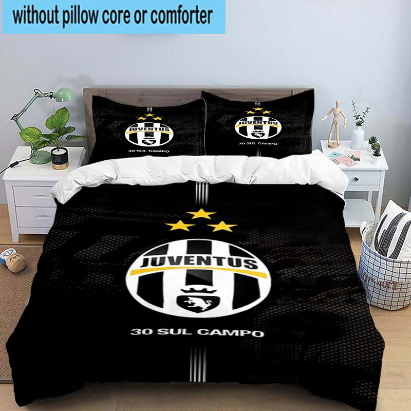 Set Biancheria da Letto Stampato 3 Pezzi Juventus Football Club Chiusura Copripiumino Include 1 Copripiumino & 2 Federe Set Biancheria da Letto Decorazioni per la Casa Regali