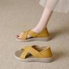 Cross Strap Beach Flat Sandals Summer New Outer Wear Open Toe Hollow Fish Mouth Sandals Women
