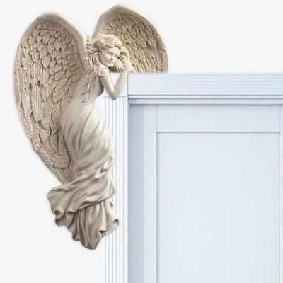 Exquisite Workmanship Door Frame Crafts Realistic Details Pretty Left/Right Angel Decor Statue Ornament