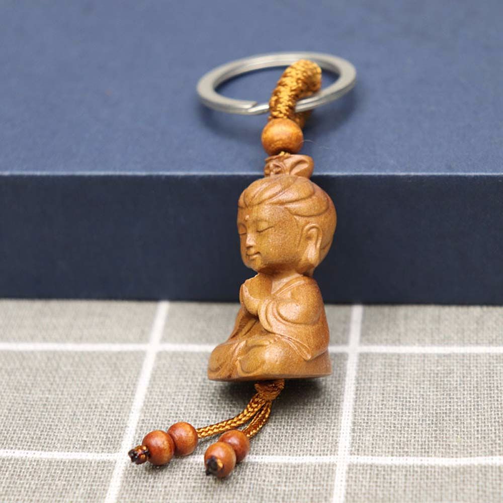 Success Buddhism Buddha Guanyin Engraving Bag Pendant Keychain Keyfob Car Accessories Key Ring