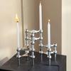 Creative 3-Leg Candle Holder Light Luxury Alloy Candelabra for Hotel, Party, Dinner & Western Restaurant Table Decor