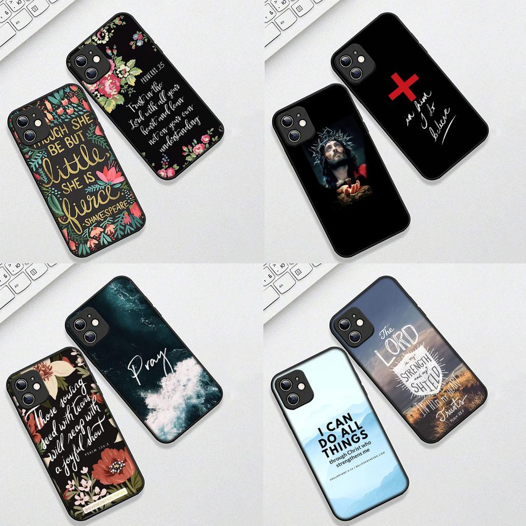Cover for Apple iPhone 17 16 Plus 13 12 Pro Max Mini X XR Xs ProMax 16E 15+ 17+ Air Phone Case Bible Verse Christian Jehovah God