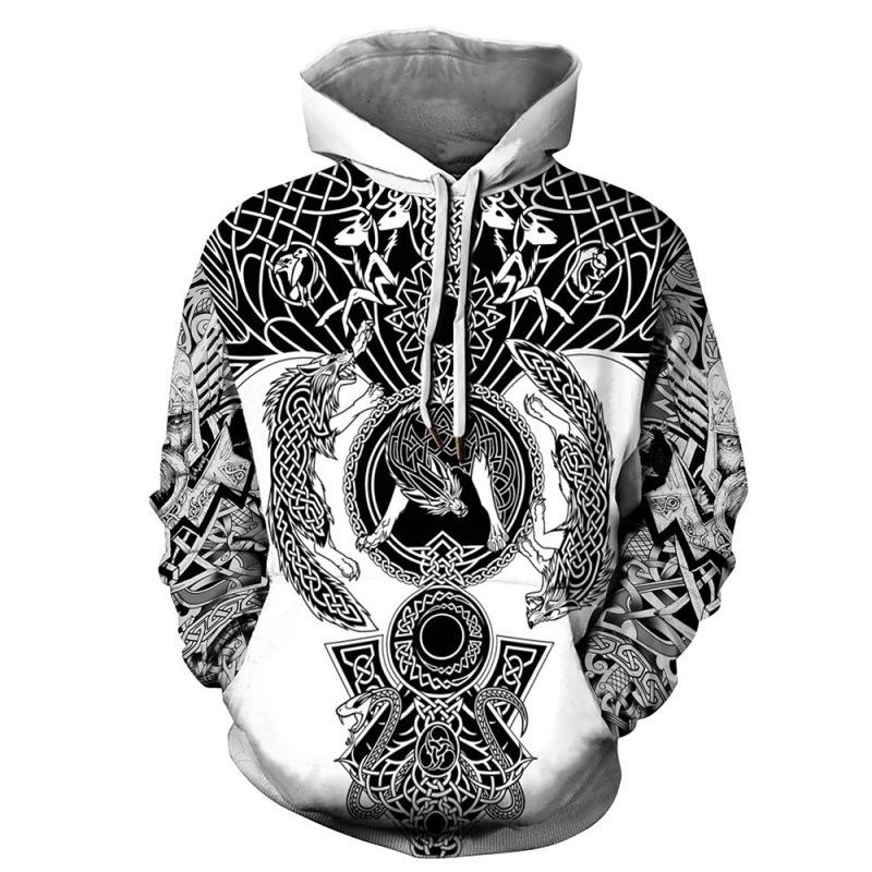 Wikinger-Krieger 3D-Druck Hoodie: Herren Trendiger Pullover Sweatshirt 2025 Edition