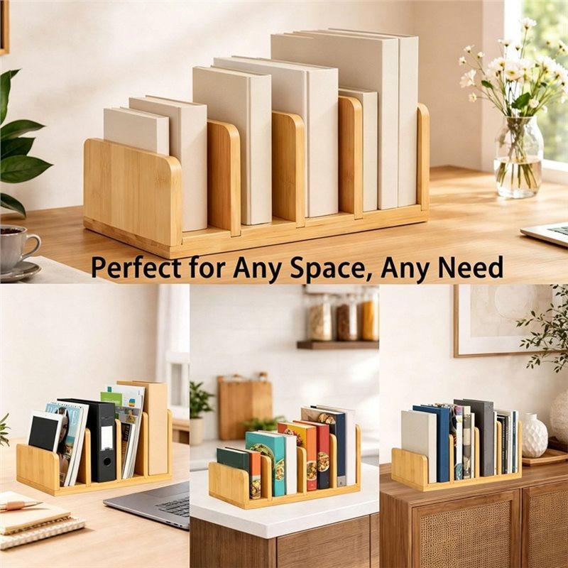 A74E-Cook Book Organizer Stand,4 Vertical Slots, For Kitchen Countertop,Book Holder& Binder Rack