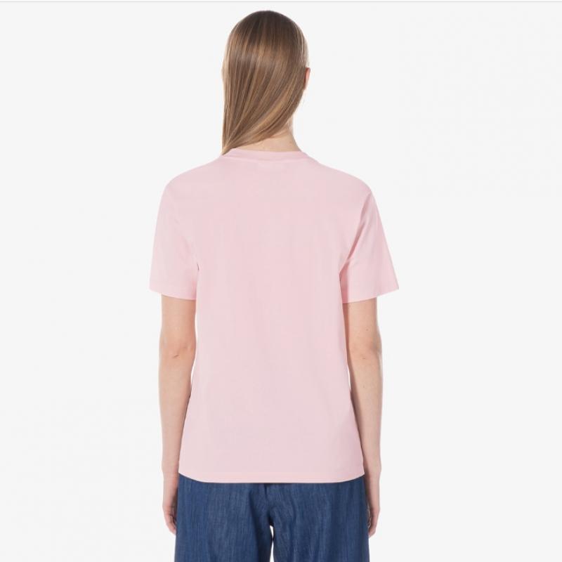 LacoSTe Women S baSic Crewneck ShorT Sleeve T ShirT [lighT Pink]