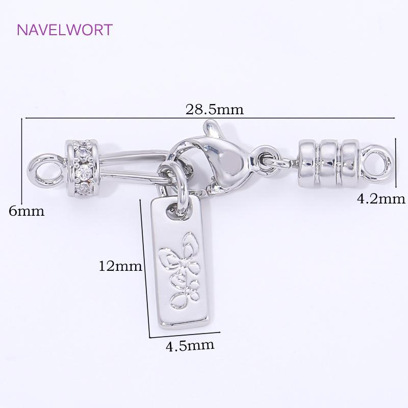 18K Gold Plated Brass Jewelry Clasps For Bracelets Making,With Zircon Connector Clasp,Locks For Jewelry,DIY Necklace Accessories