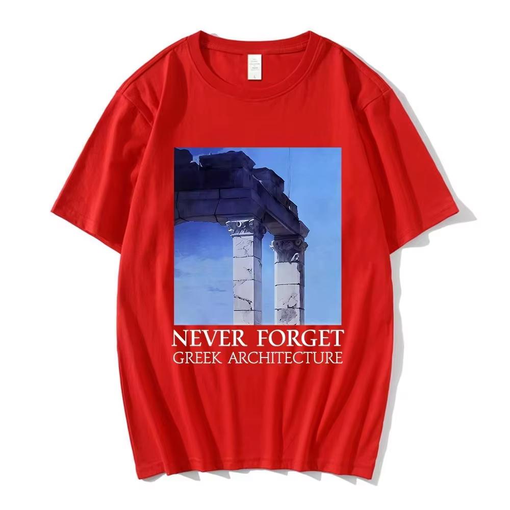 NON DIMENTICARE L'ARCHITETTURA GRECA Magliette Unisex Donna Oversize Manica Corta Girocollo T-shirt Moda Unisex Streetwear Top