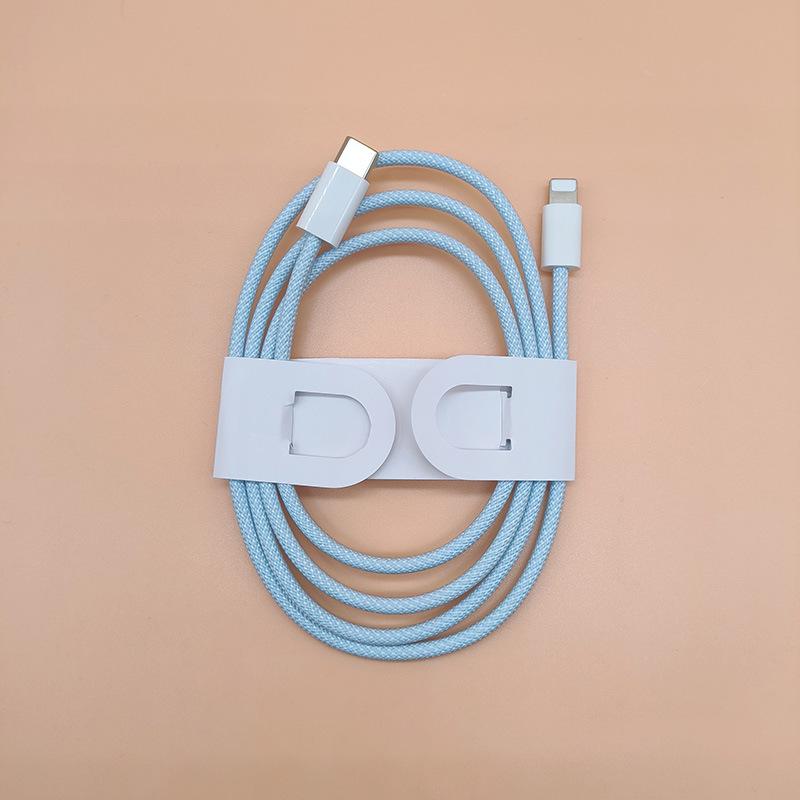 Dual-Head Type-C Male-to-Male Braided Laptop Charging Cable: 15W True PD Fast Charging Compatible.
