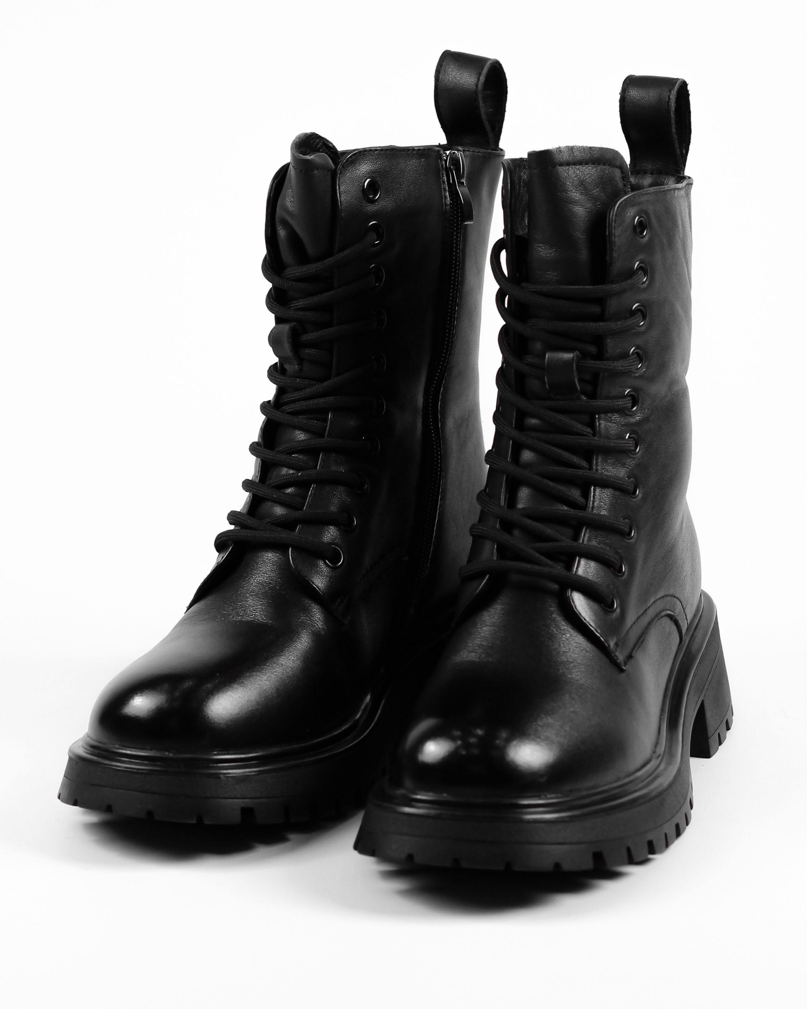 

Черевики зі шнурівкою Berkonty 85813 36 Чорна шкіра 37 чорний