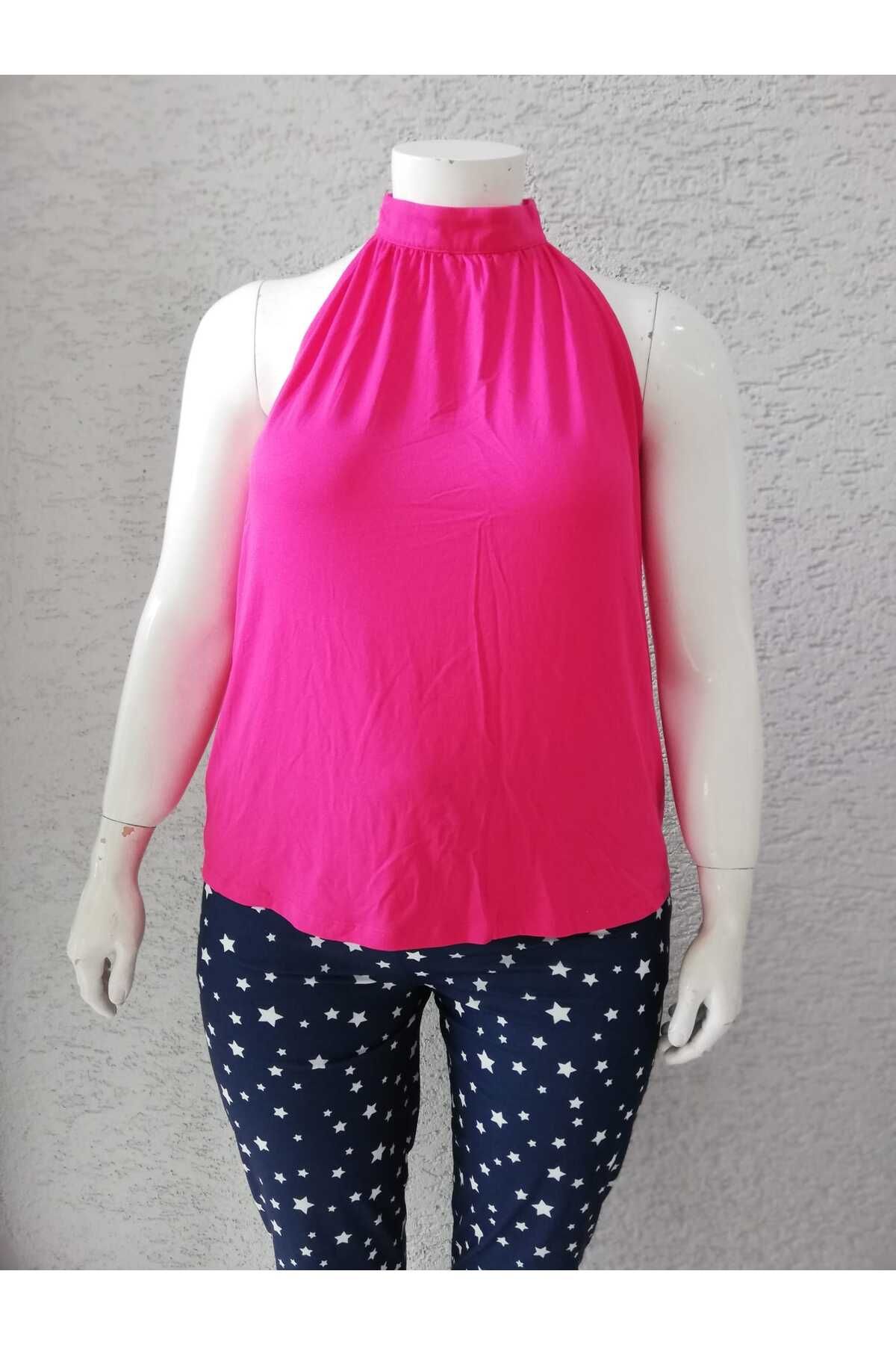 

Women s Big Size Blouse Soft Fabric Halter Neck Blouse