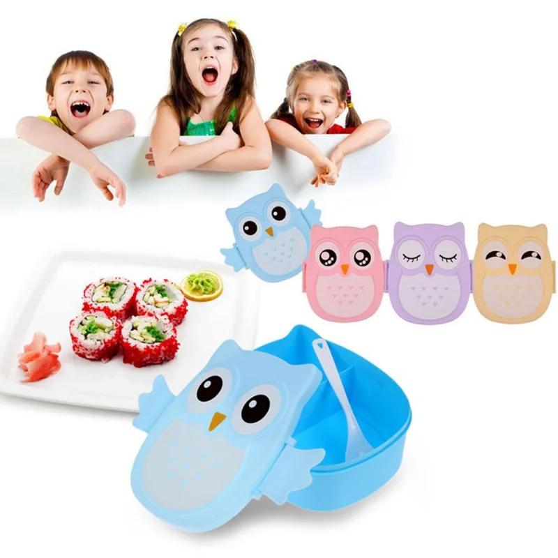 Cute Cartoon Owl Lunch Box Food Container Storage Box Portable Kids Student Lunch Box Bento Box Container With Compartments Case