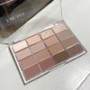 DIKALU 16-Color Eyeshadow Palette: Pearlescent & Matte Earth Tones in Gray, Pink, and Coconut Brown.