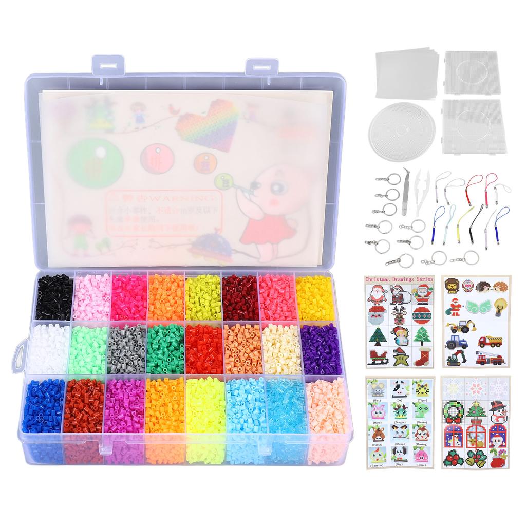 24 barevná sada tavných korálků 2,6 mm DIY 3D Stimulujte představivost Puzzle Sada tavných korálků pro děti