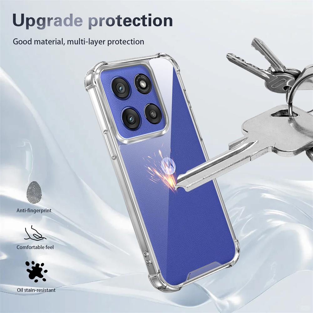 Anti-Vergilbung Klare Hülle für Motorola MOTO Edge 30 Neo 40 Pro 50 Fusion 60 Stylus G52 G56 G14 G34 G86 Stoßfeste Abdeckung Hülle