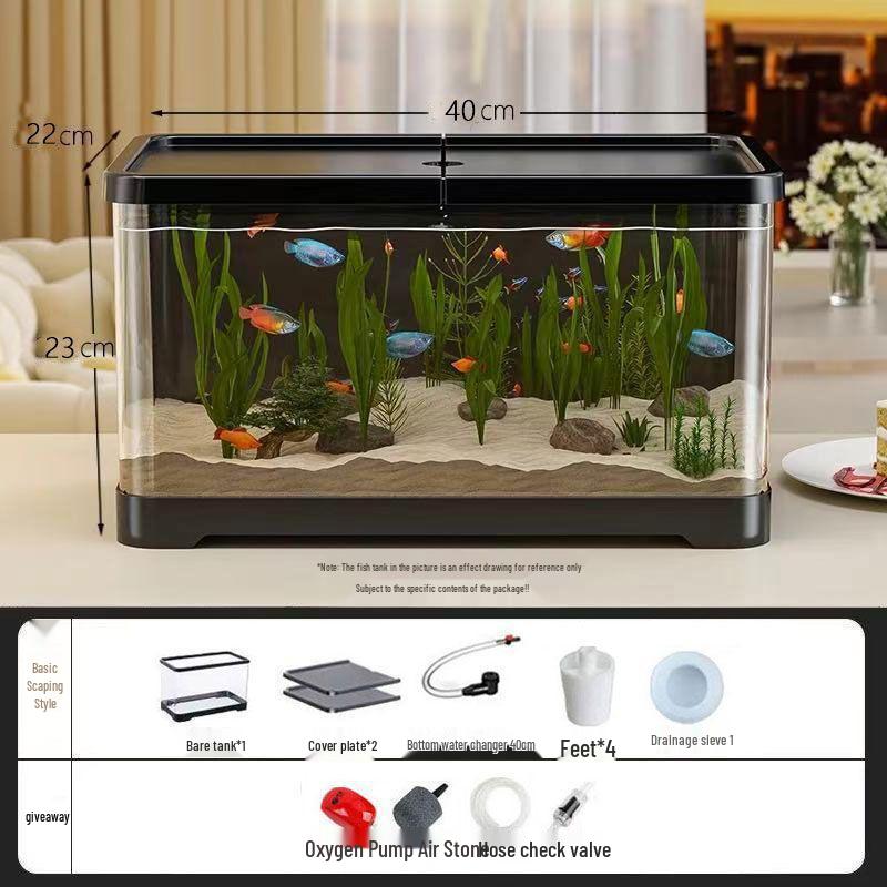 2025 Eco-Friendly Acrylic Fish & Turtle Tank with Drainage and Lid for Living Room