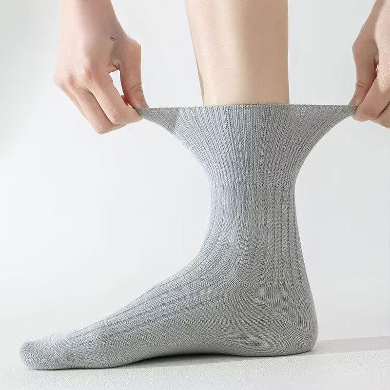Lockere Socken für ältere Menschen, Socken für Frauen nach der Geburt, reine Baumwollsocken für Frühling und Herbst, weitmaschig, nicht einschnürend, gerüschte Mid-Calf-Socken