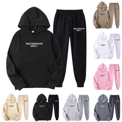 Unisex βελούδινο παντελόνι με μακριά μανίκια, φαρδιά εφαρμογή, πουλόβερ με στάμπες και σχοινί, δύο τεμάχια