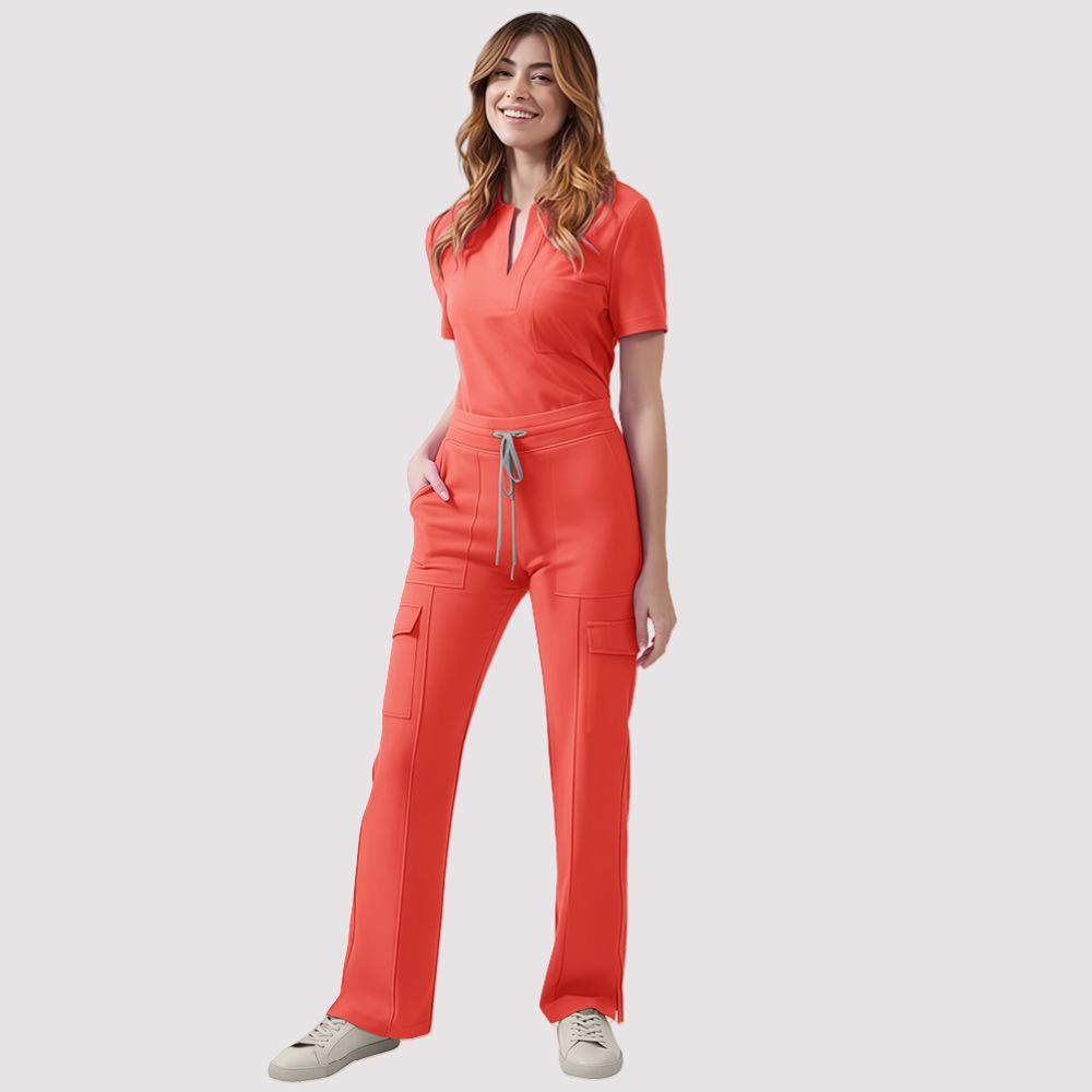 Ensemble d'uniforme médical à col en V pour femmes - Haut et pantalon décontractés