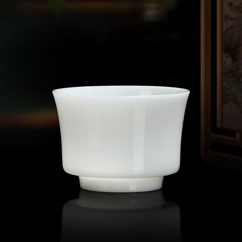 Pu jade porcelain teacup personal master cup Dehua white porcelain tea cup company event souvenir
