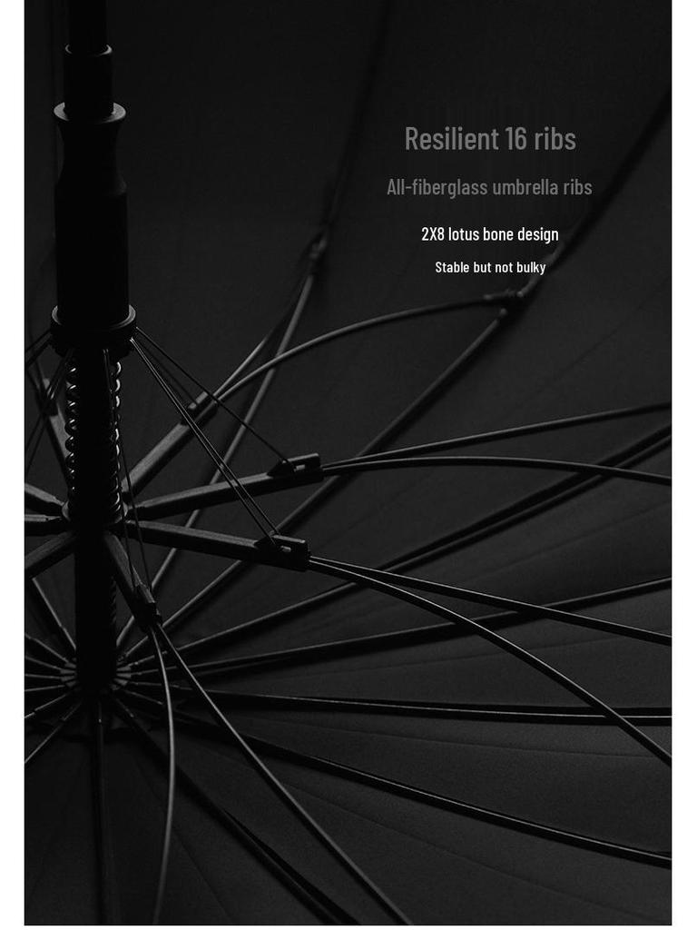 OLYCAT 16-Rib Men's Windproof Business Umbrella, Automatic Straight Handle, Reinforced & Enlarged Design.