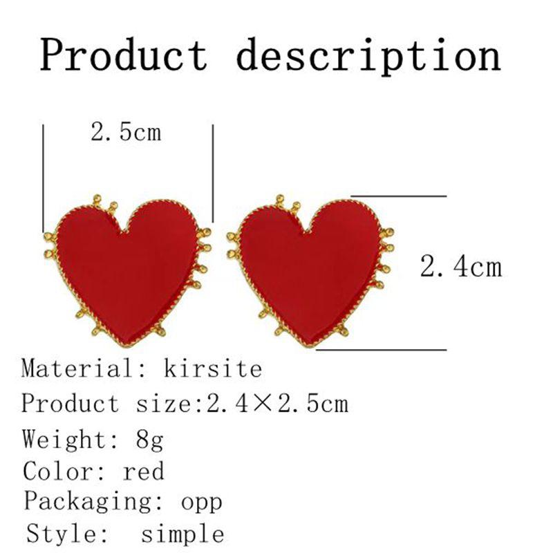 2024 Neue Mode Übertriebene Rote Liebesohrringe