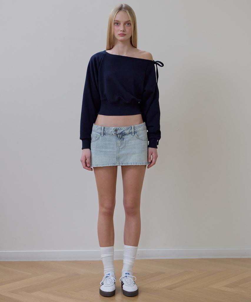 Rosefranz Wide Off-Shoulder Sweatshirt [Navy]