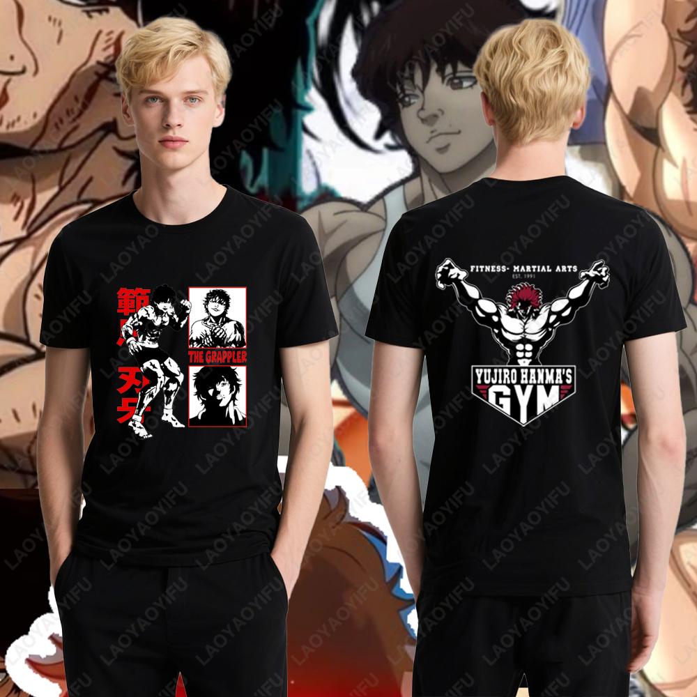 Japanese Anime Baki Hanma The Grappler Graphic Print T Shirt Casual Fashion Neck Harajuku T Shirt Women Men Cotton Shortsleev