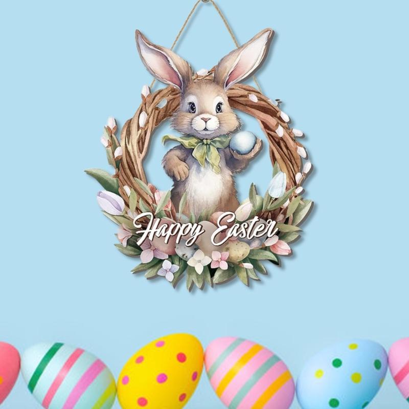 Oster-Türdekoration Osterhase Hängendes Ornament für Zuhause Frohe Ostern Türhänger Anhänger Osterdekoration