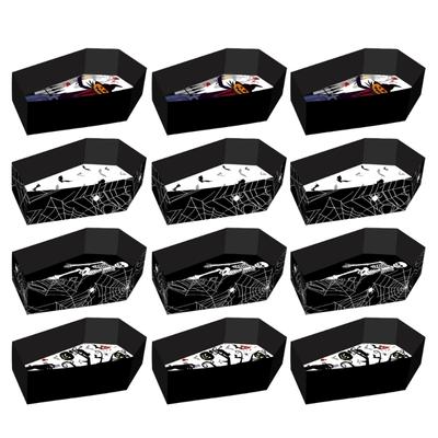 12 Piece Halloween Coffin Candy Trays Creative Memorial Design User Friendly Cardboard For Party Decorations