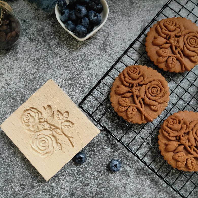 Wooden Gingerbread and Shortbread Cookie Mold Cutter