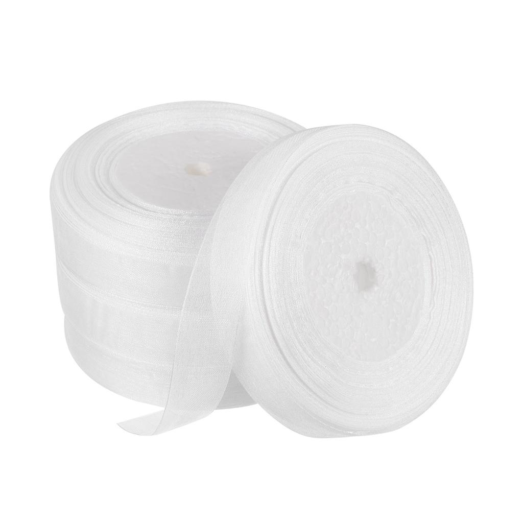 4 Roll Sheer Organza Ribbon Chiffon Decoration Fabric for Gift Wrapping Crafts Wedding Bouquet 51/64 Inch 50 Yard