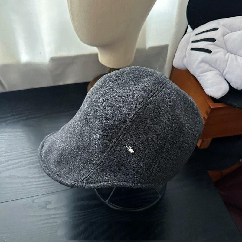 Soft-Brimmed Woolen Solid Color Beret for Women Autumn and Winter Fashion  Beret Simple and Versatile, Warm Forward Cap