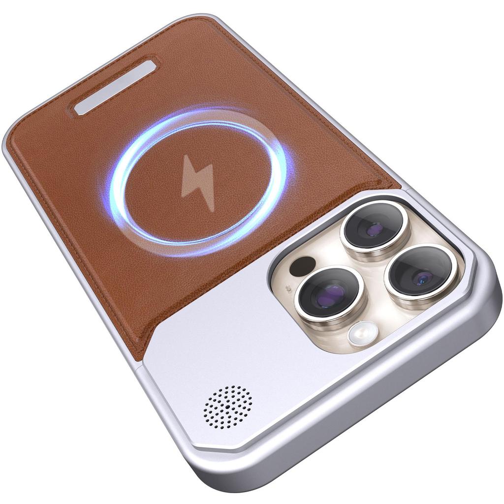 Leather & Aluminum Aromatherapy Phone Case for iPhone 15 Pro Max/iPhone 16