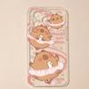 Cute Capybara Phone Case For IPhone 16 15 14 13 12 11 Pro Max X XS XR 7 8 Plus SE Fundas Funny Animals Transparent Soft Cover