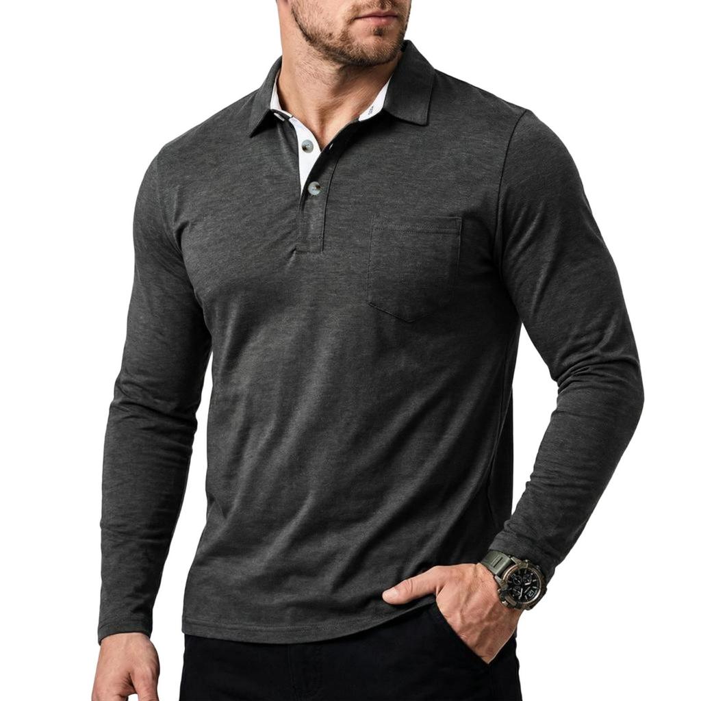 Men's Loose And Casual Base Layer Shirt, Men's Long-sleeved Lapel Top