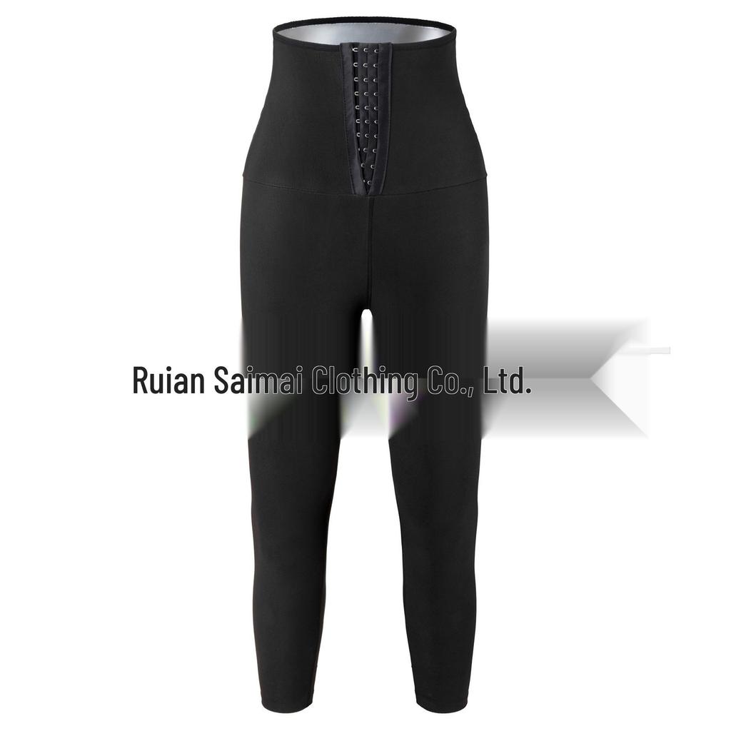 European & American Women's High-Waist Abdomen Control Yoga Pants: Adjustable Button, Hip-Lifting, Body-Shaping Fitness Leggings