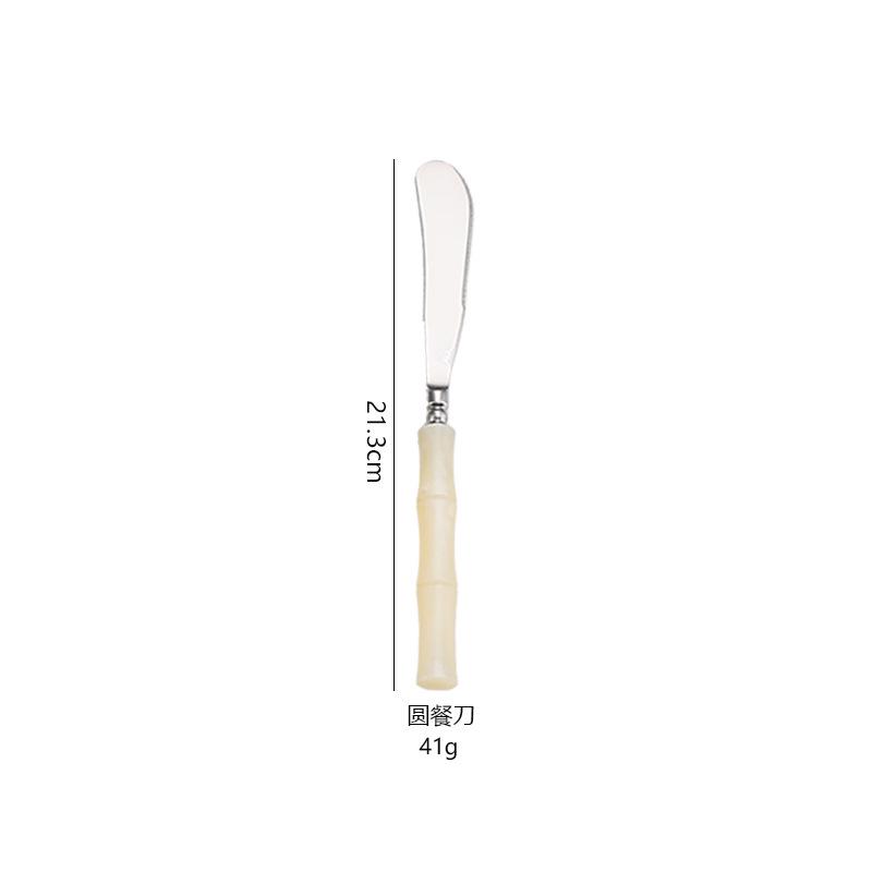 Acrylic bamboo 304 stainless steel tableware set, steak knife, fork, spoon dinnerware set 1pc/5-piece set