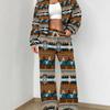 Bohemian Style Explosive Set Autumn and Winter New European and American Women's Clothing Ethnic Style Printing Women