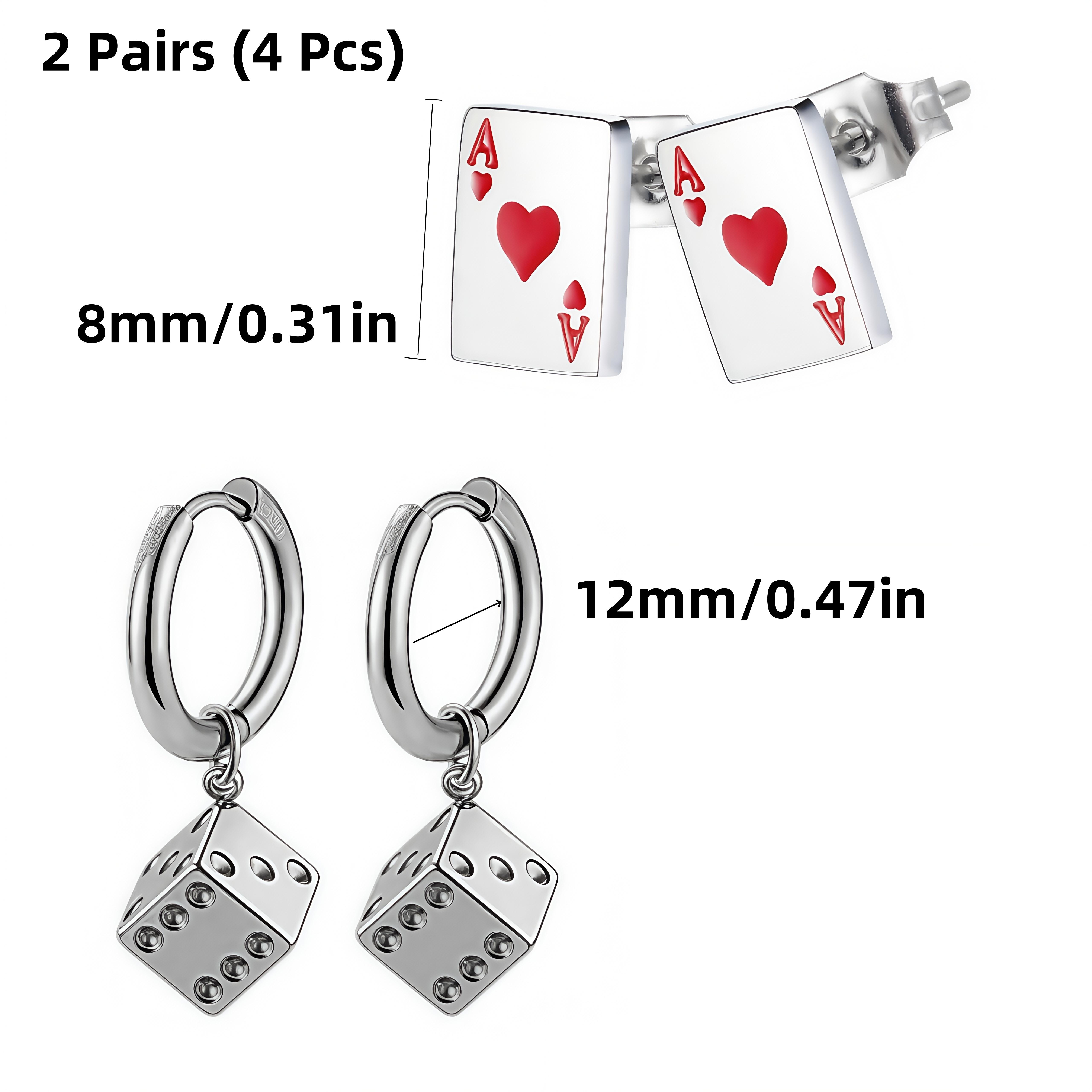 

Минималистичный Набор Серьг-Гвоздиков с Маленькими Кубиками и Покером для Женщин Винтажная Вечеринка в Казино Капельки Пирсинг Бижутерия Модный Тренд Подарок Новинка