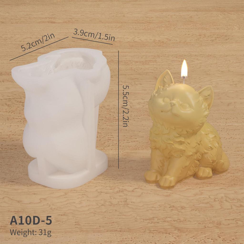 3D Kitten Mold Silicone for Flowers, Plaster, Epoxy & Scented Candles