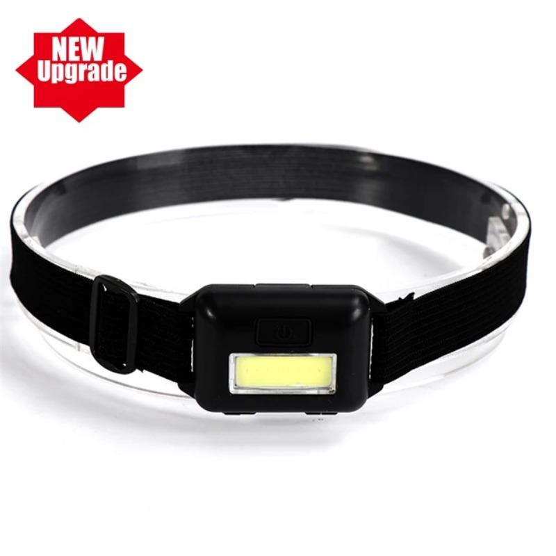 

Портативне освітлення COB Налобний ліхтар Світлодіодний налобний ліхтар Міні Батарейковий ліхтар Водонепроникні ліхтарі для кемпінгу на відкритому повітрі Світлодіодна лампа Black